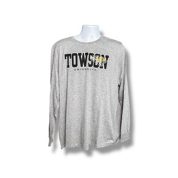 Russell Athletic Long Sleeve Gray T-shirt Towson University Tiger Graphic Tee XL - Picture 1 of 5